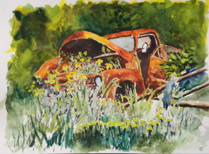 Abandoned Orange Truck - Jan Sorenson Hill